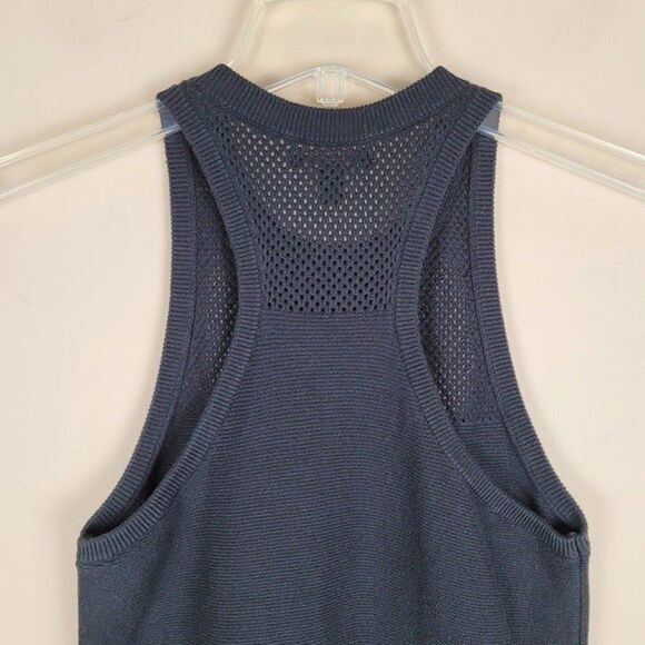 Banana Republic Size XS Mesh Knit Tank Top Cotton Crew Neck Sleeveless Black - Picture 5 of 8